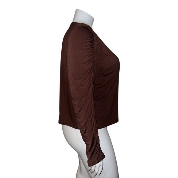Athleta Plus Size All Around Ruched Top Long Sleeve Mahogany Brown 3X NWOT - Picture 6 of 9
